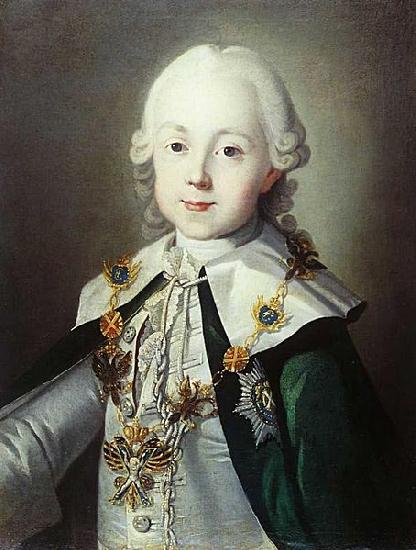unknow artist Portrait of Paul of Russia dressed as Chevalier of the Order of St. Andrew oil painting image
